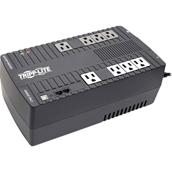 Tripp Lite UPS w/AVR, Backup Time 20Min, 8 Outlets, 550VA, Black TRPAVR550U